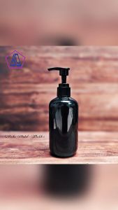 Botol Sabun Cair 250ml Hitam Glossy Dengan Tutup Pump Warna Hitam