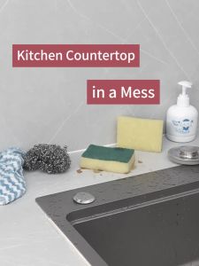 Sponge Holder for Kitchen Sink: Stainless Steel Rustproof Kitchen Sink Caddy with Towel Rod Kitchen Sink Organizer with Auto Draining Tray Sink Sponge Holder Self Drain Kitchen Sponge Holder