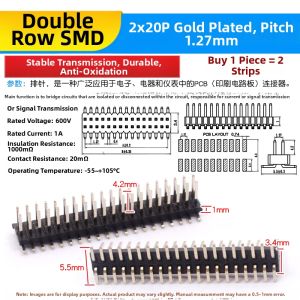 Risym | Single and Double Row Copper Gold Plated Pins 2.54mm