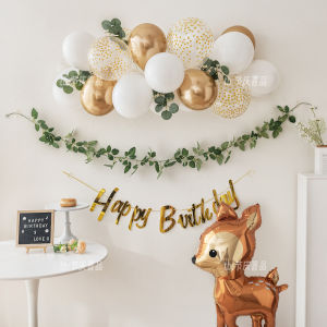 Green Birthday Decorations for Girls Baby Girl One Year Old Party Scene Arrangement Balloons Indoor Celebration Supplies