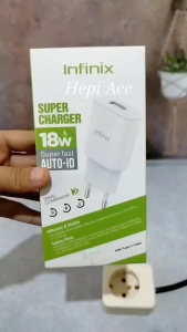 Charger Infinix Fast Charging 18W Multifungsi Micro USB/Type C untuk Note 3/4/5/6/7/8/9/10/11 Play Pro/3+/6X/S4/S5 LITE - Putih