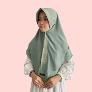 Khimar Ceruty 2 Layer Babydoll Pet Payet/Jilbab Harian Ceruty Sun Flower Terbaru/Kerudung Kekinian