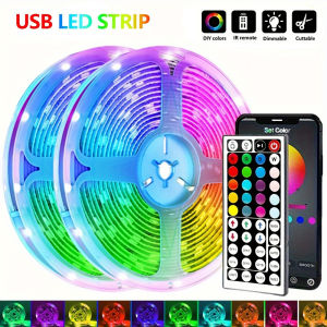 5050 16/LED Strip Lights Bluetooth App IR Control RGB USB Bright Best Suit For Bedroom TV Wall And Living Room Decoration Party