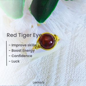 Customade Cincin Kristal Handmade Craft Wired Natural Stone Ring With Wire 14K Cincin Custom Rose Quartz Jade Feng shui Angelite Snowy Citrine Tiger Eye Red Agate Hematoid Quartz