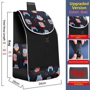 Portable Shopping Cart Bag Oxford Cloth Foldable Durable Replaceable for Vegetable Buying And Family Storage Organization