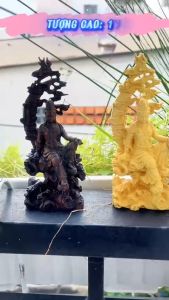 Tượng Phật Quan Âm bằng gỗ Hoàng Dương cao 17cm - T0402