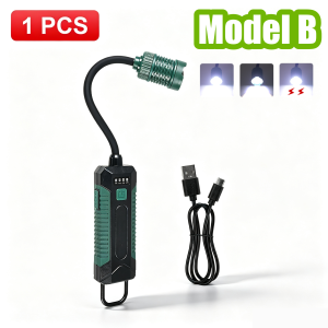 360°Rotatable Flexible COB Work Light USB Rechargeable Magnetic Hook Lamp Portable LED Torch for Car Repair Workshop Garage