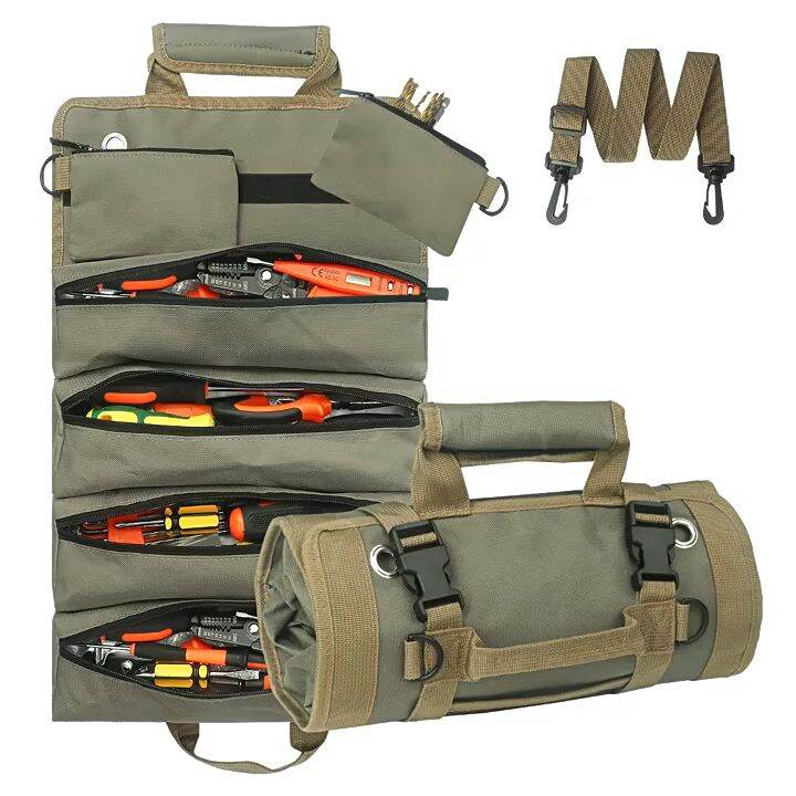 🔥🔥【COD+IN STOCK】 Tool Roll Up Bag Roll Up Tool Bag Roll Tool Organizer ...