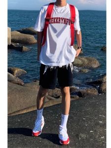 American Style Quick Dry Basketball Short Sleeve T-Shirt Mens Fitness Loose Breathable Summer High Street Running Training Wear