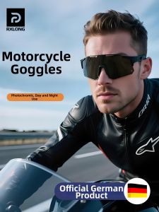 REXUELONG | Universal Motorcycle Wind-Blocking Sunglasses with Photochromic and Polarized Features
