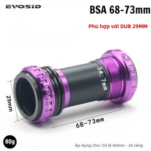 EVOSID DUB 29MM Xe Đạp Leo Núi Đáy Giá Đỡ Axi MTB Xe Đạp BB BSA 68-73MM Ren Nhôm Xe Đạp Đường Bộ Phụ Kiện