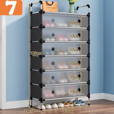 3/4/5/6/7 layer Dustproof Shoe Rack with Cover Stainless Steel Shoe Rack Shoe Cabinet Suitable for Indoor and Outdoor