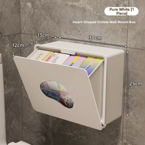 QIOEROUL | Wall-Mounted Waterproof No-Drill Menstrual Pads Storage Box