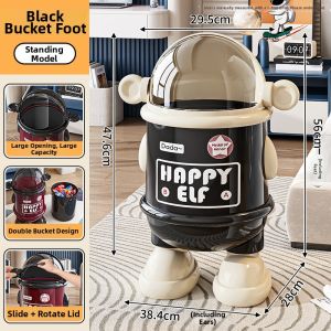 Cute Pedestal Flip-Top Large Sealed Double Container Trash Can