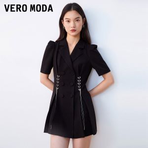 Vero Moda | Clearance Business Short Sleeve Double-Breasted Chain Dress