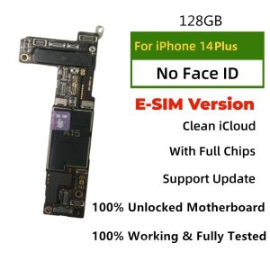 Fully Working Unlocked For iPhone 14 Plus Motherboard Clean ICloud Mainboard With/No Face ID E-SIM/SIM Version Logic Board