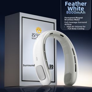 Portable Neck Fan USB Leafless Air Conditioner Rechargeable Mini Fan for Kitchen Lazy Person Neck Hanging Fan