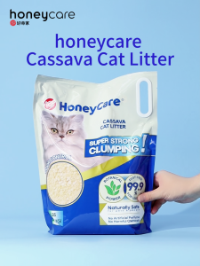 HoneyCare Cassava Cat Litter | Natural Plant-Based Litter | Quick Clumping & Low Dust | Superior Odor Control | Sustainable & Flushable Formula | 24-lbs Value Pack (6 lbs x 4)