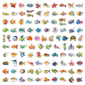 Cute Cartoon Marine Animal Waterproof Stickers 50 Sheets