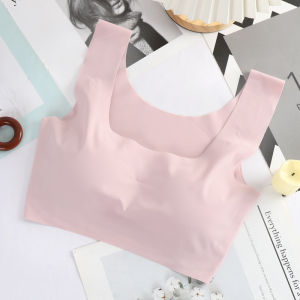 Ice Silk Backless Bra Womens Seamless Comfortable Sleepwear Wirefree Thin Sports Bra Gathered Chest Wrap Home Clothes