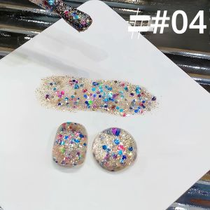 1-9 ชิ้น WS ยาทาเล็บลายคริสต์มาส สีขาวทอง กลิตเตอร์ละเอียด ลายเพชรแตก เจลทาเล็บ กาวเจล ซุปเปอร์แฟลช 2025 เจลสีสดใส