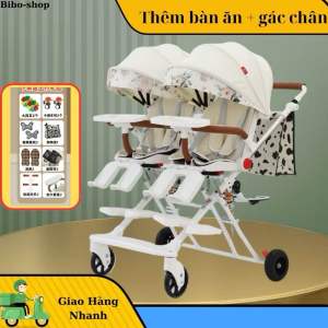 Xe đôi đẩy em bé đôi nhẹ có thể ngồi và nằm- gấp gọn khi đi du lịch ( sẵn hàng)