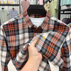 Áo Sơ Mi Nam Tay Dài Kẻ Caro Cotton Nguyên Chất Chống Nhăn Không Cần Ủi Phong Cách Hàn Quốc Mùa Xuân Thu Công Sở Thường Ngày