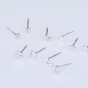 Bông Tai Đính Đá Zircon Hình Vuông Bạc Nguyên Chất S999