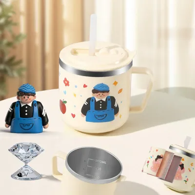 XIAOCHUSHU | Children 3-6Y Household 316 Stainless Steel Milk Cup with Lid