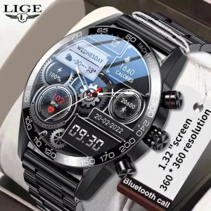 LIGE AMOLED HD 360 đồng hồ thuỵ sỹ automatic Nam Gọi Bluetooth Thiết Bị Theo Dõi Sức Khỏe Thể Thao Chống Nước Thời Trang đồng hồ chống nước+ Hộp