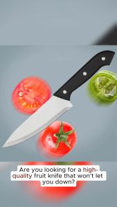 55S stainless steel fruit knife thickened kitchen knife with wooden handle
