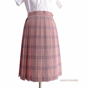 Summer High Waist Plaid Skirt Set JK Uniform Half-length Fashion Pleated Midi Skirt Student School Uniform Pink Grids Ensemble