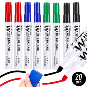 1/20pcs Erasable Whiteboard Marker Pen Blackboard Marker Teaching Chalk for Glass Ceramics Office School Art Marker Stationery