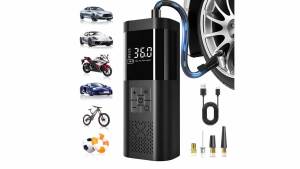 Portable Car Air Compressor 3X Faster 150PSI Cordless Tire Inflator Pump with Digital Gauge for Car Motorcycle Bike Air Pump