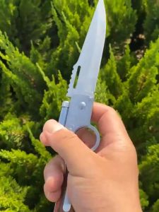 มีดพับ พกพา เปิดปุ่มเร็ว ล็อคความปลอดภัย ให้แสงสว่างได้ - มีดพับพกพา มีดเดินป่า มีดปอกผลไม้ มีแถมซอง พร้อมไฟฉาย Cold Steel Shape AK47 Tactical Pocket Knife Self Defense Survival Camping Folding Knives With Lighting Hand Tools Men Gift for hiking