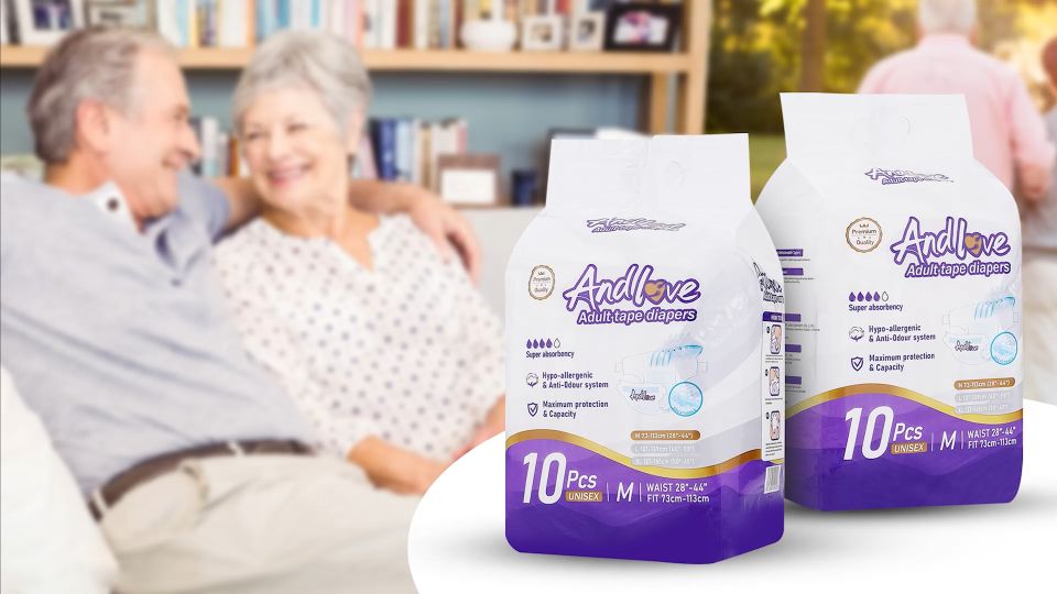 [24 hours delivery] ANDLOVE Adult Diapers M/L/XL (10pcs/1pack) Adult Tape Diaper Leak-Proof