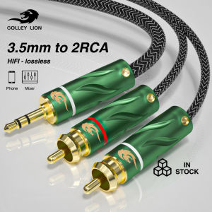 GOLLEY LION สาย RCA 3.5มิลลิเมตรชายกับ2RCA ชาย Aux สเตอริโอ S Plitter สายสัญญาณเสียง3.5มิลลิเมตรแจ็คอาร์ซีเอเคเบิ้ลสำหรับสำหรับเครื่องขยายเสียงดีวีดีทีวีพีซี
