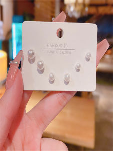 Korean Style 925 Silver Pearl Earring Set: Original Design Elegant Simple Fashion Jewelry for Women