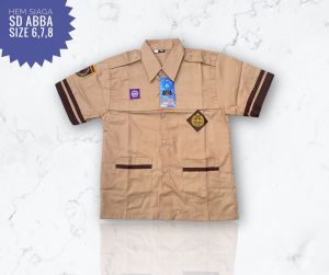 ABBA Seragam Sekolah SD MI Pramuka Coklat Siaga HEM Siaga Pramuka Kemeja Siaga Penggalang Pramuka HEM Penggalang SD MI