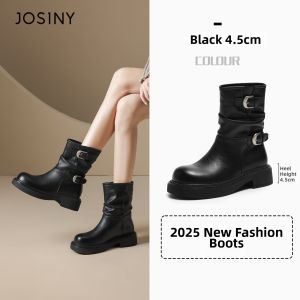 Josiny | Thick Soled Mid Calf Retro Boots