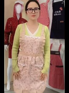 MAdley Cooking Apron Celemek Masak Motif Bunga Stylish Cantik Terdapat Kantong CLM07