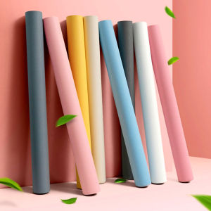 10 M Self-Adhesive Macaron Solid Color Wallpaper Cloth Pattern Waterproof Living Room Bedroom Kindergarten Background Wall Renovation Wall Wallpaper