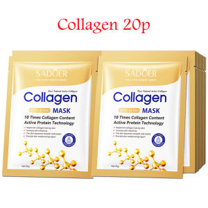 SADOER | 20pcs Hyaluronic Acid Collagen Face Mask skincare Moisturizing Firming Hydrating Facial Masks Sheet Mask Korean Skin Care