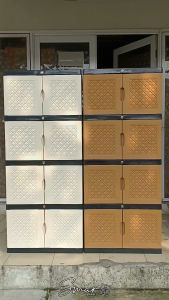 Lemari Plastik 4 Susun Tingkat Jumbo Full Kunci Model Rak Gantungan Kabinet Baju Pakaian Multifungsi Serbaguna Murah Awet Kokoh AQJ