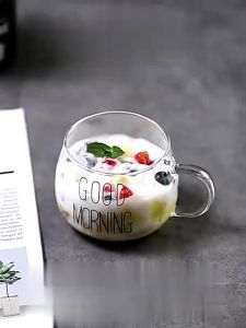 PUSAT GROSIR AS Mug Gelas Mug Gelas Cangkir Tahan Panas Mug Gelas Kaca Gelas Mug Kopi Mug Cangkir Gagang  Gelas Kaca Lucu  Gelas Unik Good Morning