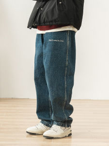 กางเกงยีนส์ทรงตรง ทรงหลวม กางเกงขายาวลำลอง สไตล์ย้อนยุค กางเกงยีนส์ทรงตรงสำหรับผู้ชายและผู้หญิง กางเกงยีนส์ทรงหลวมไซส์ใหญ่ 714Street