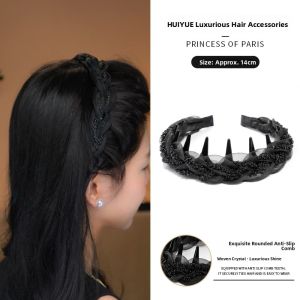 Hebe Style Twist Braid Hairband Womens New 2025 High Hairline Pressed Hair Headband Luxury Hair Clip Hair Accessory