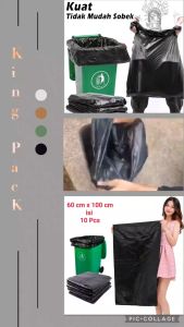 ( 60 x100 cm / 1 pack isi 10 lembar ) Kantong Plastik Sampah 60 x 100 Hitam - HD sampah |  Trash Bag/Trashbag - Plastik sampah 60 x 100 cm - Tempat Sampah Plastik / plastik sampah ekonomis tebal dan berkualitas