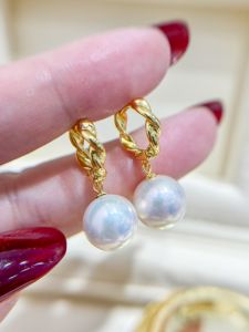 Fashionable 925 Silver Pearl Earring DIY Accessories Gold And Silver Dangle Earring Pendants with 8-11mm round Bar Fresh out