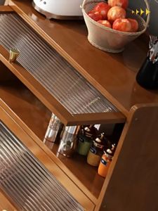 Kitchen Cabinet Kabinet Kayu 30/50CM Bamboo Kitchen Storage Rack Seasoning Storage Cabinet Coffee Storage Rak 置物架